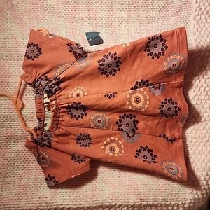 0-3 tea pink floral baby girl shirt